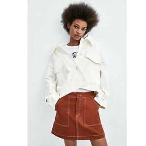 ZARA burnt orange stitching denim skirt size medium